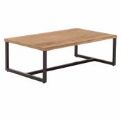 Table basse L.110 cm en bois d'acacia et pieds métal