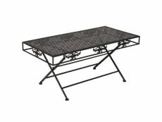 Table basse table de salon | bout de canapé pliante style vintage métal 100 x 50 x 45 cm noir meuble pro frco19027