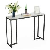 Table Console Entree en Marbre Blanche Scandinave pour Salon Entrée Couloir - Benteley Blanc 100x30x78.5cm