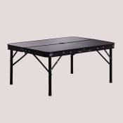 Table de Camping Rectangulaire Pliable et Réglable en mdf et Aluminium (90x60 cm) Maule Sklum Noir - Noir