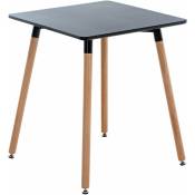 Table de cuisine carrée avec un design en bois moderne 60 cm différentes couleurs colore : noir