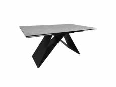 Table extensible 160-240 cm en céramique gris clair effet béton - lima