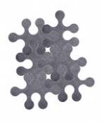 Tapis Molécules / 6 pièces - Uni - La Corbeille gris en tissu