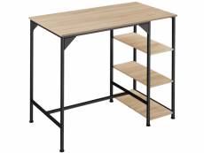 Tectake table de bar industrielle cannock 109x60x100cm - bois clair industriel, chêne sonoma 404355