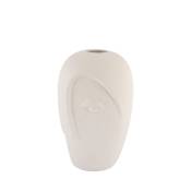 Vase en céramique avec visage H19,5cm blanc ivoire