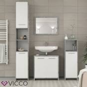 Vicco - Ensemble meuble de salle de bain "Kiko" Béton/Blanc
