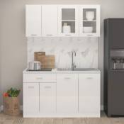 Vidaxl - 4 ensembles de meubles de cuisine avec unités murales disponibles en différentes couleurs Design moderne Couleur : Blanc brillant