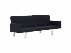 Vidaxl canapé-lit avec accoudoir noir polyester 282223