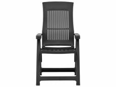 Vidaxl chaises inclinables de jardin 2 pcs plastique anthracite 48765