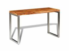 Vidaxl table de salle à manger et pieds en acier bois