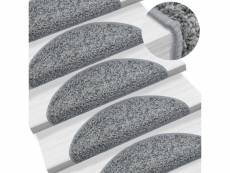 15 tapis d'escalier gris avec bandes adhésives 65 x 25 cm dec023568