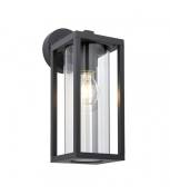 Applique moderne Hamden Aluminium,verre Verre noir,transparent texturé 1 ampoule 19,5cm