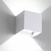 Applique Murale Interieur/Exterieur 12W,Lampe Murale LED Etanche IP65 Réglable Lampe Up Down Design 6000K Blanc Chaud Appliques Murales pour Salon