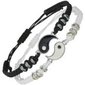 Bracelets Crea Best Friend pour 2 bracelets à cordon réglable assortis Yin Yang