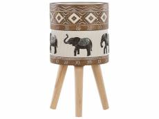 Cache-pot motif éléphant avec pieds en bois ⌀ 25