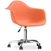 Chaise de bureau avec accoudoirs - Chaise de bureau à roulettes - Weston Orange - Acier, PP, Plastique, Metal, Nylon - Orange