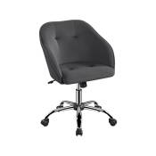 Chaise de bureau pivotante à 360° en velours avec hauteur d'assise réglable pour la maison/le bureau Gris - Yaheetech