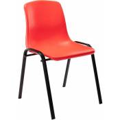 CLP - Chaise empilable pour réunions en plastique solide et cadre en métal différentes couleurs colore : Rouge