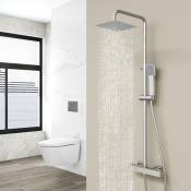Colonne de douche thermostatique, carrée, réglable en hauteur, pour salles de bains modernes - Biubiubath