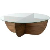 Cotecosy - Table basse design Sunac D90cm Verre Transparent