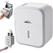 Csparkv - Porte-Toilettes en Papier Auto-adhésif imperméable en Papier Toilettes en Papier de Toilette Support Mural - white