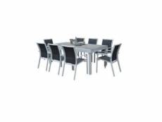 Ensemble modulowood plateau déco bois blanc t8/12+f8 ensemble table modulable 8 à 12 personnes + 8 fauteuils 600335 W_600335