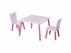 Ensemble table et chaises enfant design princesse motif