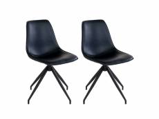 Goop - lot de 2 chaises pivotantes simili cuir noir