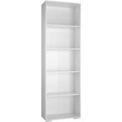 Helloshop26 - Bibliothèque étagère armoire meuble de rangement 5 niveaux 190 cm blanc - Blanc