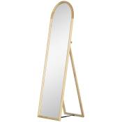 HOMCOM Miroir sur pied miroir de sol en bois rectangulaire