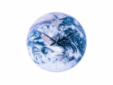 Horloge murale en verre earth - bleu KA5725