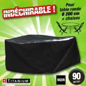 Housse protection indechirable table ronde + chaises