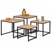 Idmarket - Lot de 4 tables basses gigognes detroit 35/40/45/50 design industriel - Multicolore