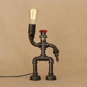 Lampe à pipe décorative en fer vintage