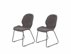 Lot de 2 chaises gris anthracite, suédine - panama 66087527lot2