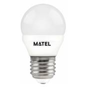 Matel - lampe led sphérique al + pc E27 5W lumière