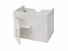 Meuble sous-lavabo hwc-d16, meuble sous-lavabo meuble de salle de bain, brillant 60cm ~ gris