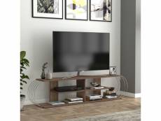 Meuble tv robertsfors 180 x 31 x 42 cm effet noyer chrome [en.casa]