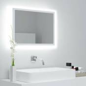 Miroir à led de salle de bain Blanc 60x8,5x37 cm Acrylique