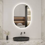 Miroir de salle de bain ovale 50x80 cm, anti-buée + mémoire + dimmable - Biubiubath