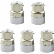 Paquet de 5 convertisseurs de douille d'ampoule B22 à E14 Douille de douille B22 Passer au support de lampe adaptateur standard E14 Ternel