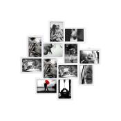 Pêle-mêle pour 12 photographies de format 10x15 en mdf blanc