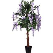 Plantasia - Arbre artificiel glycine, fleurs violettes,