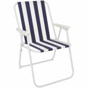 Spetebo - Chaise pliante Piccolo - couleur : bleu/blanc