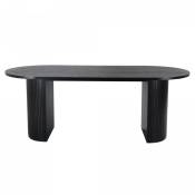 Table à manger 200cm ovale en bois pieds design noir