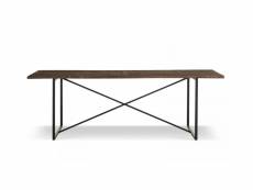 Table à manger bois métal marron 230x100x76cm - bois,
