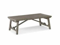 Table basse bois gris 130x71x46cm - décoration d'autrefois