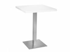 Table de bar - table bistrot en mdf blanc 60x60x75