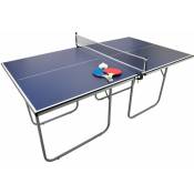 Table de Pingpong Tennis de Table pliable en Fer 180 cm x 100 cm Extérieur Intérieur Fun [Balle et Raquettes incluses] - blue