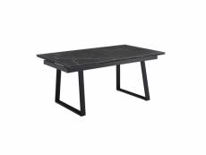 Table extensible 160/240 cm céramique noir marbré pied luge - indiana 02 65087493_65087496